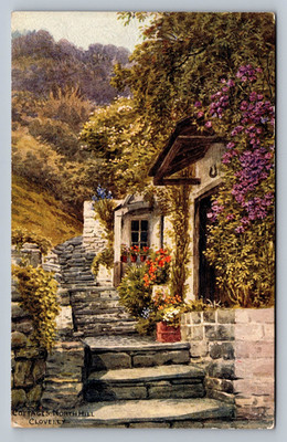 POSTKARTE - CLOVELLY - NORTH HILL COTTAGES - A R QUINTON - J SALMON - UNBESPIELT