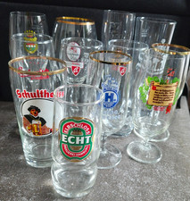 Biergl&auml;ser Konvolut 11 St&uuml;ck Pilsgl&auml;ser Sammlung Schultheiss DDR Veltins Harke
