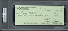 Curt Flood Auto 3.5x8.5 Check St. Louis Cardinals (Auto Twice) PSA/DNA #83933924