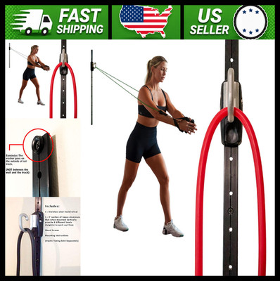 Space-Saving Wall-Mounted Resistance Band Anchor Rail for Home Gym Workouts