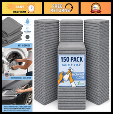 150 Pack Microfiber Cleaning Cloths 11.5" x 11.5" - Lint-Free, Reusable Towels f