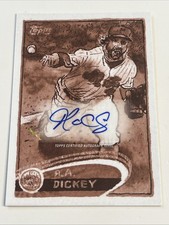 2025 Topps Shoebox Treasures R.A. Dickey Auto /50 Andy Friedman Sepia Mets