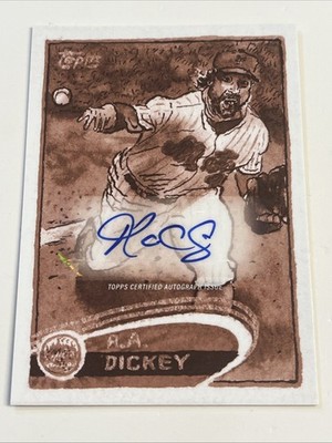 2025 Topps Shoebox Treasures R.A. Dickey Auto /50 Andy Friedman Sepia Mets