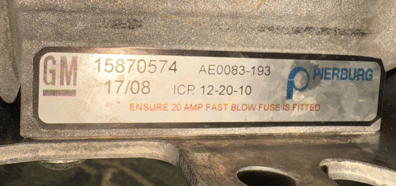 Chevrolet Corvette ZR1 2009 Pumps Set