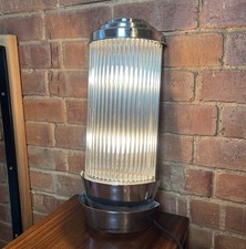 Vintage Art Deco Style Glass Rod & Chrome Wall Light Lamp Sconce