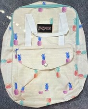Jansport Superbreak Pineapple Print Backpack Beige White Multicolor Fruit Cute