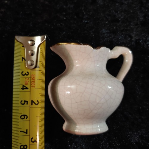 Brocca e lavabo in miniatura bordo avorio e oro, altezza 4" - Foto 15 di 15