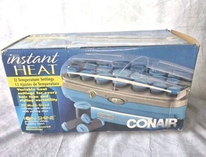 Conair Ion Shine Hot Rollers Model CHV261VR Curler Set Velvet Blue With Clips