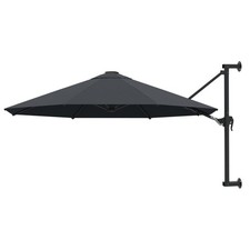 Wall-Mounted Parasol with Metal Pole Umbrella Garden Sunshade Parasol vidaXL
