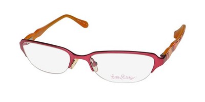 NEW LILLY PULITZER JADE GLASSES RECTANGULAR BE METAL & PLASTIC HALF-RIM WOMENS