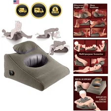Adult Sex Pillow Triangle Inflatable Cushion Couples Positions Support Bed