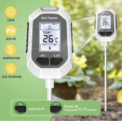 YAMRON 4-in-1 Soil Moisture Meter, Digital Plant Temperature/Soil Moisture/PH