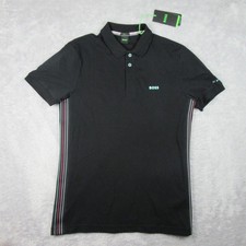 Hugo Boss Polo Shirt Mens Size Large Black Paule 150th St Andrews Slim Fit