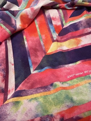 LUSH Cosmetics Scarf Bandana Knot Wrap Vibrant Colors Diagonal Print Zero Waste