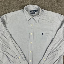 Polo Ralph Lauren Shirt Men's XL Blue Check Long Sleeve Button-Up Cotton Casual