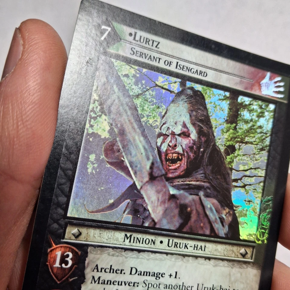 Decipher LOTR TCG Fellowship of the Ring LURTZ SERVANT OF ISENGARD 1R127 FOIL MP - Image 3 of 4