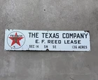 Vintage Porcelain Oil Field Sign - Texaco The Texas Company