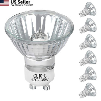 Lacnooe GU10 Halogen 35W Bulbs, 6 Pack GU10+C 6 Count (Pack of 1), Warm White
