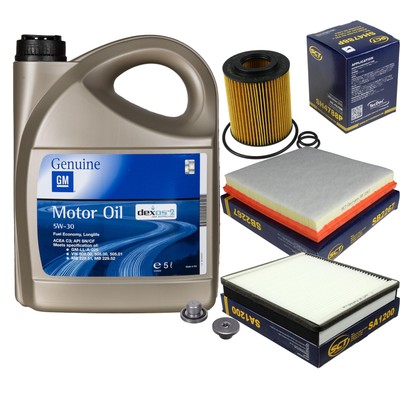 Inspektionspaket 5L GM Motoröl 5W-30 für Opel Astra J Caravan 1.7 CDTi