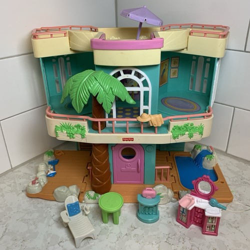 Paraguas y accesorios vintage Fisher Price 2000 Sweet Street Beach House - Imagen 1 de 12
