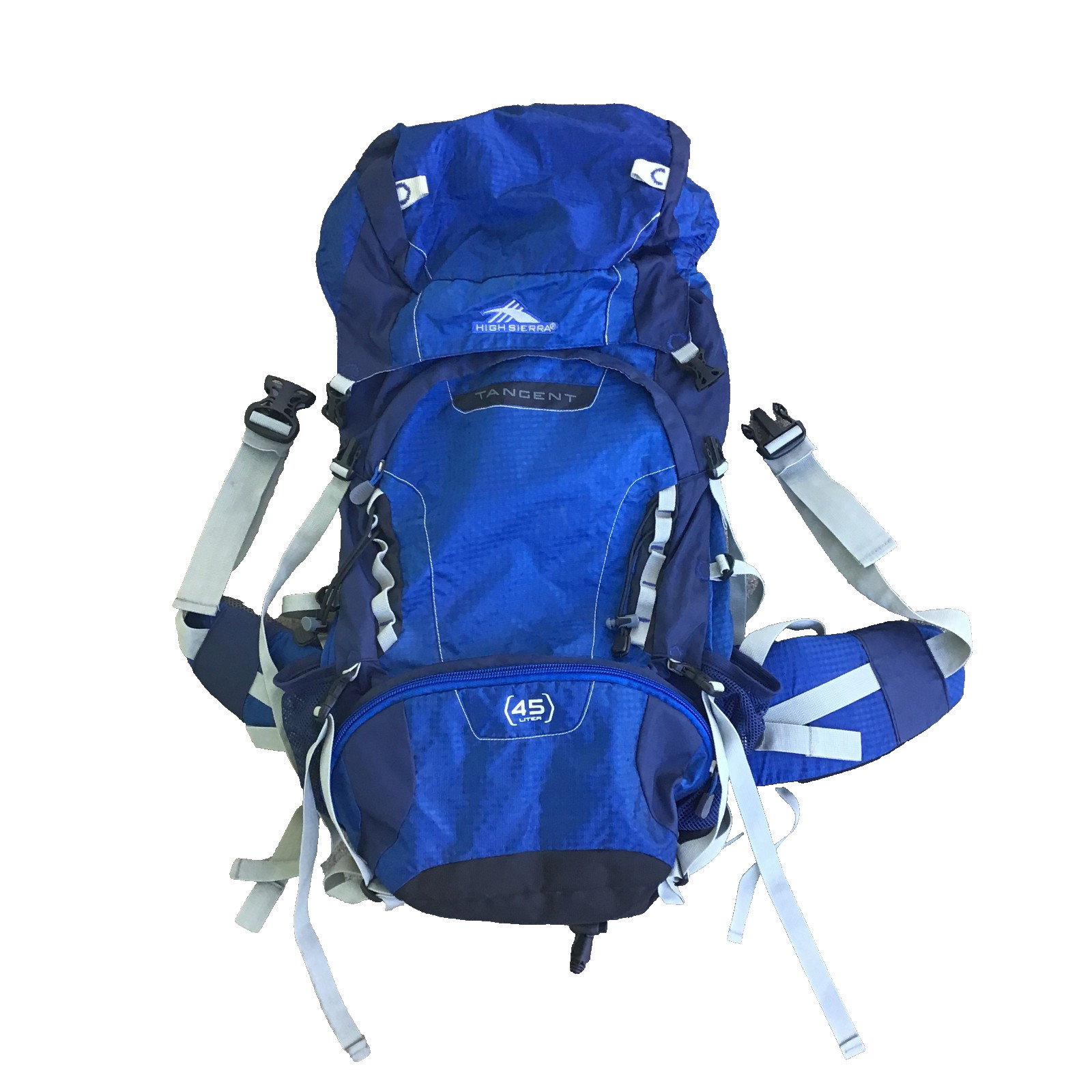 High Sierra Tangent 45 Hiking Backpack Blue Hip Strap Padded
