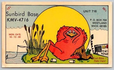 Westland Michigan SQL Card Big Bird, Sunbird Base KMV-1716 Postcard