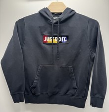 Nike Hoodie Mens Large Black Sweatshirt Just Do It Embroidered Pullover