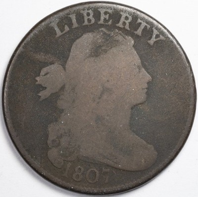 1807 Small Fraction Draped Bust Large Good (G) Coin