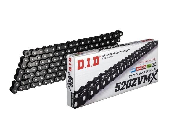 DID 520 ZVM-X B&B X-Ring Motorcycle Chain Black With Rivet Lock 122 Links