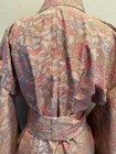 VINTAGE Visiting kimono robe, dyed pongee, ripped pattern, pure silk, pink — photo 6