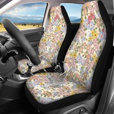 Print Car Seat Covers for Women Front Seats Only,Waterproof Seats Cute Floral