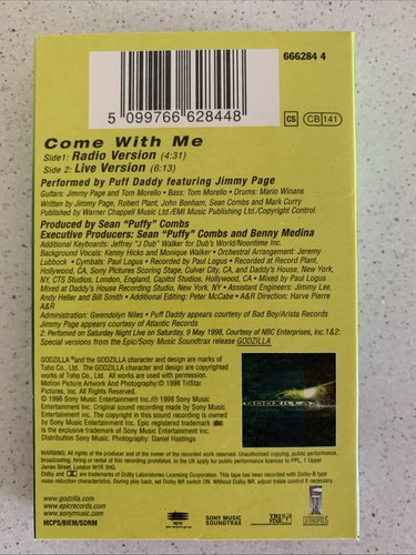 Puff Daddy - Come With Me (Godzilla Theme) Audio Cassette Single - *LIKE NEW* - 第 2/11 張圖片