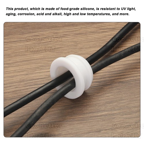 White Grommet Silicone Rubber Snap-On Open Hole Plug Bung Wire Cable Protect - Picture 8 of 12
