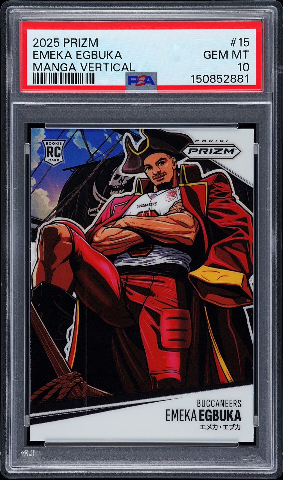 2025 PANINI PRIZM MANGA VERTICAL #15 EMEKA EGBUKA PSA 10
