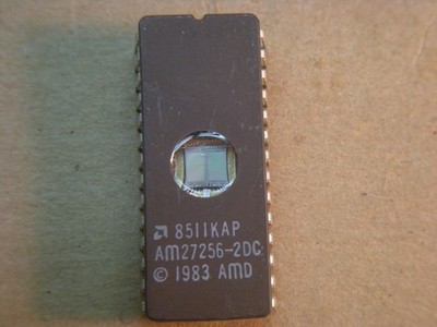 AM27256-2DC,  EPROM by AMD, 32K x 8, 28 Pin, Ceramic, DIP, Erased