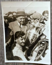 1930 Barney Oldfield and Wild Bill Cummings Current Speedking w/Esso Trophy, 6x8