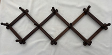 VTG. Wood Accordion Expandable 10 Hook Peg Rack Folding Wall Hanger W T GRANT