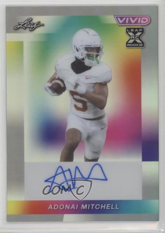 Adonai Mitchell Leaf Vivid Autographs #BAAM1 Gray Mojo