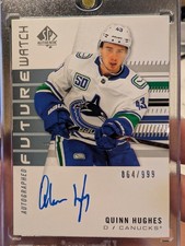 2019-20 SP Authentic Future Watch Quinn Hughes Auto Rookie card RC 064/999 #163