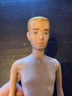 Vtg Ken Doll Blonde Molded Hair Blue Eyes Straight Legs Mattel 1960 Japan Foot