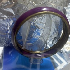 Vintage Retro Purple Swirl Gift Band Bangle Bracelet.  Jewelry Box 1