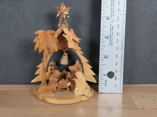 Olive Wood Nativity Scene Manger Bethlehem Made in Israel Hand Carved Small Size