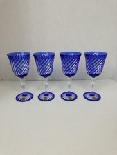 Set Of 4 CRISTAL DARQUES TAILLE Cobalt Blue C...