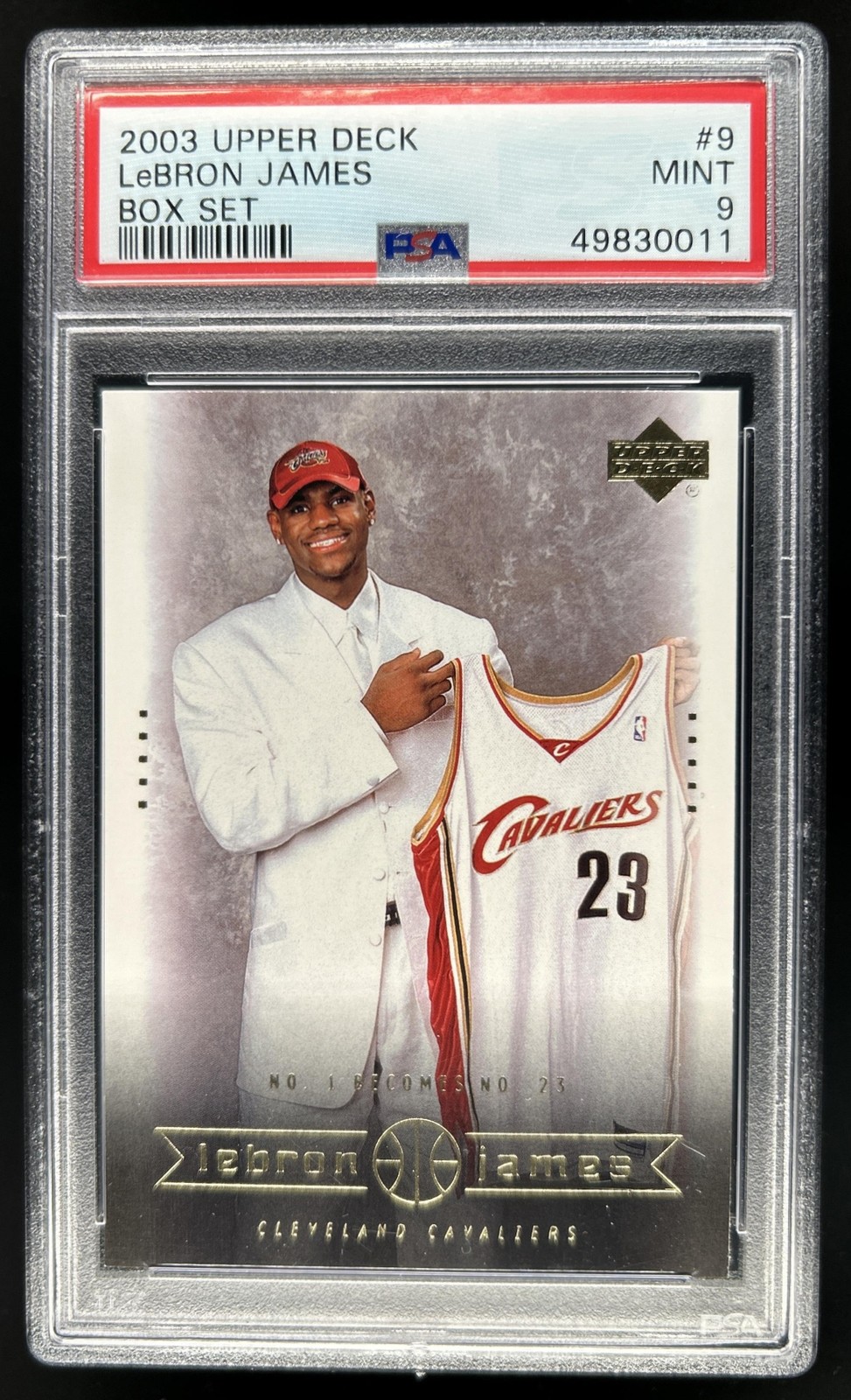 2003-04 Upper Deck LeBron James Box Rookie RC #9 Cavaliers PSA 9