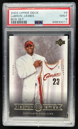 2003-04 Upper Deck LeBron James Box Rookie RC #9 Cavaliers PSA 9