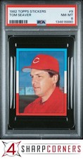 1982 TOPPS STICKERS #9 TOM SEAVER REDS HOF POP 7 PSA 8