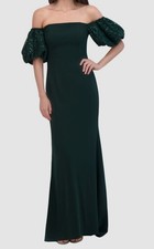 Eliza J Women's Green Off-The-Shoulder Sequin-Puff-Sleeve Dress Petite Size 8P
