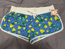 NWT Vintage OP Ocean Pacific Swim shorts Blue Lemon L/G 11-13 Swimwear