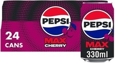 Pepsi Max Cherry No Sugar Cola Cans 24 x 330ml Pack