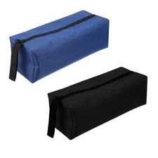 2PCS Canvas Tool Pouch, 12x4.3x4in Multi-purpose Small Tool Bags Black+Blue